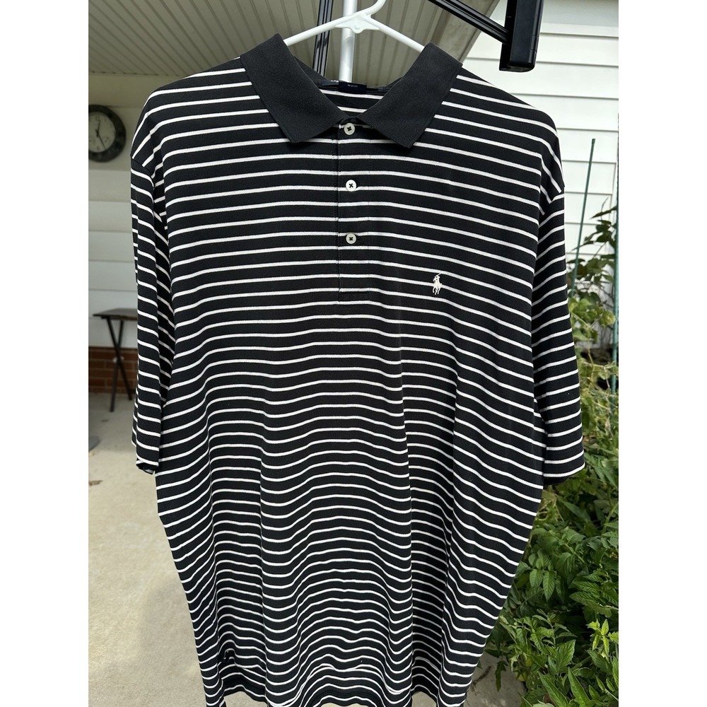 Polo Golf Ralph Lauren Men's Striped T Shirt size XL Extra large color Black